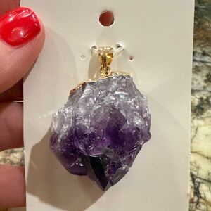 Amethyst gold metal Pendant